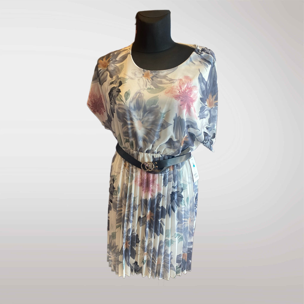 Floral Dress with Pleated Bottom