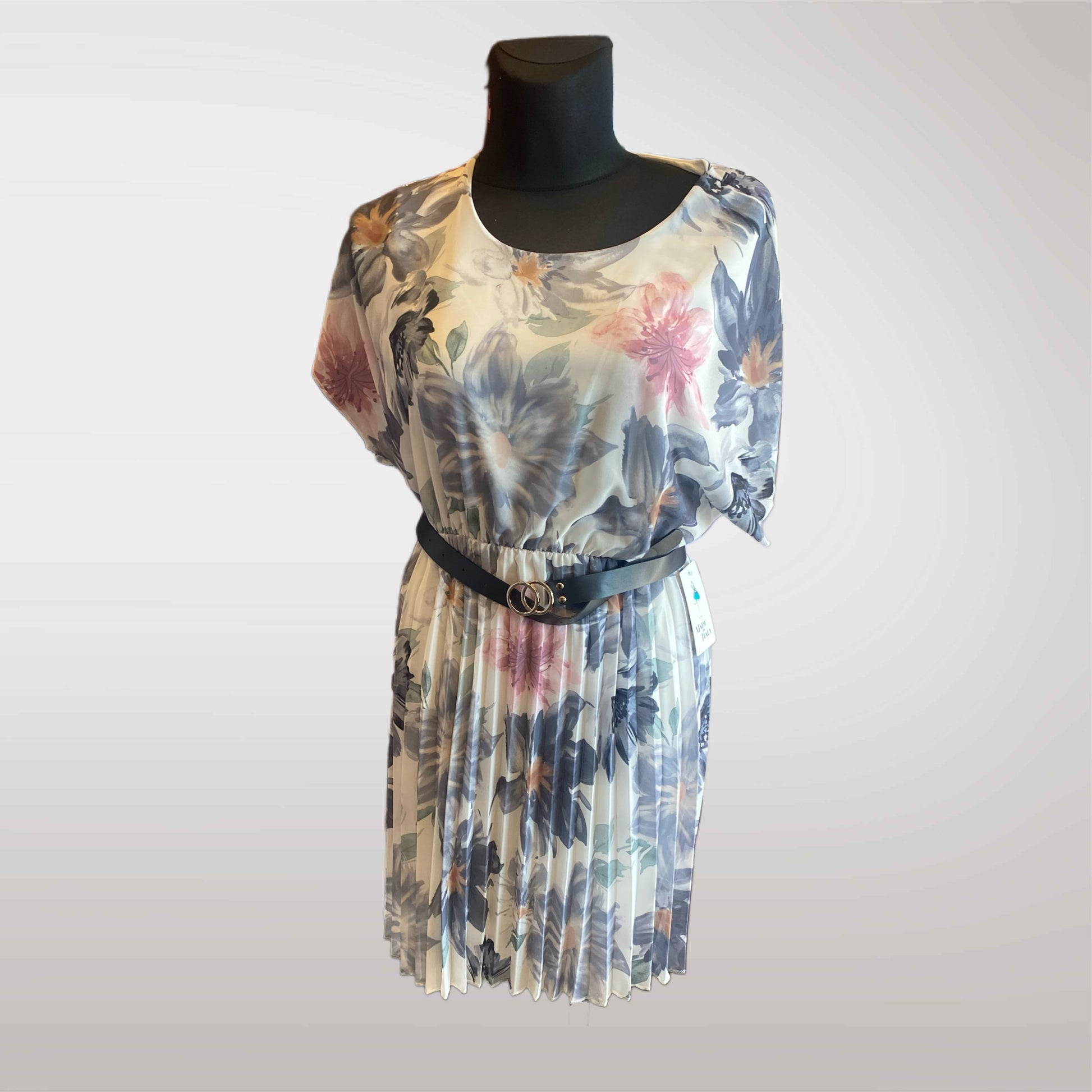 Floral Dress with Pleated Bottom