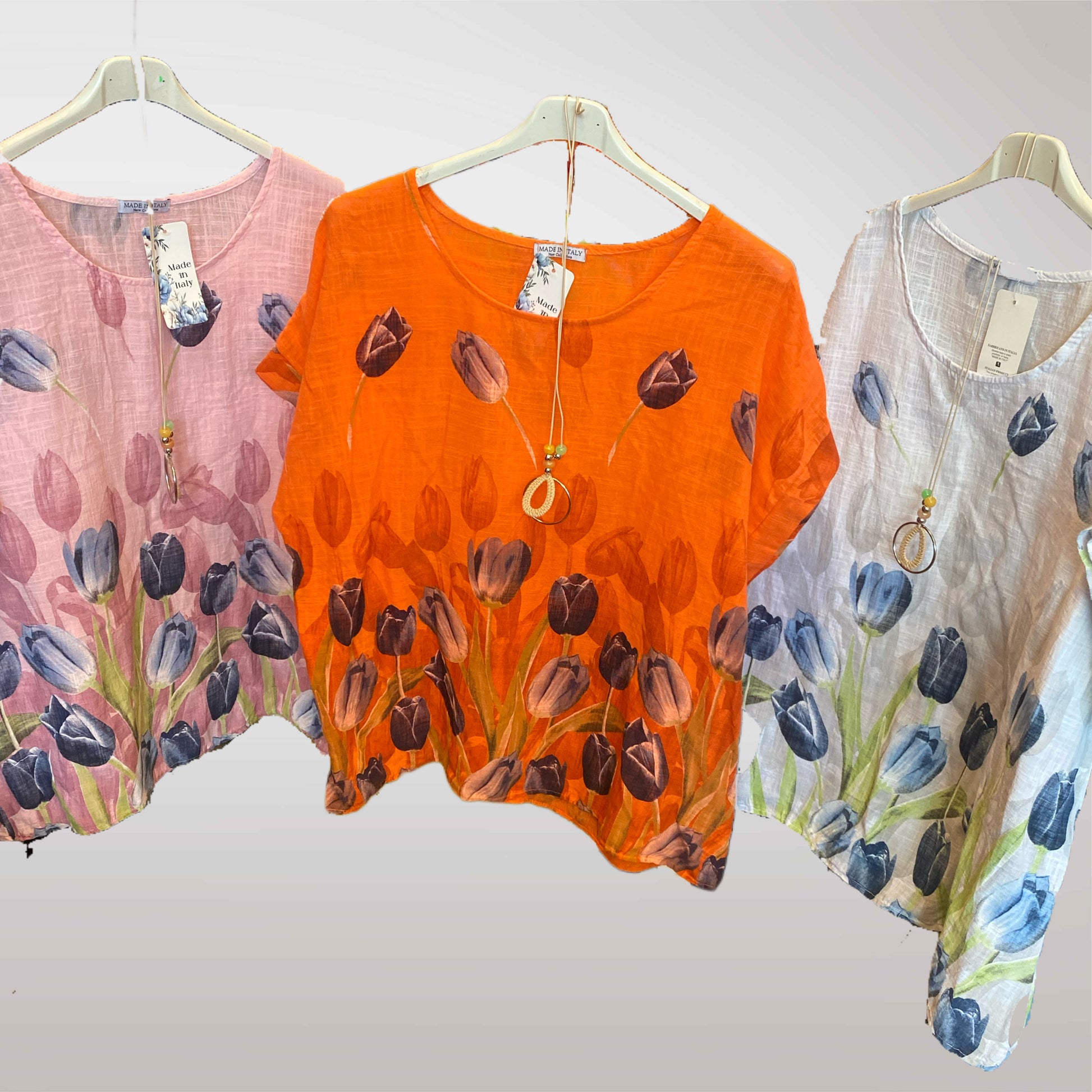 Floral Blouse with Necklace