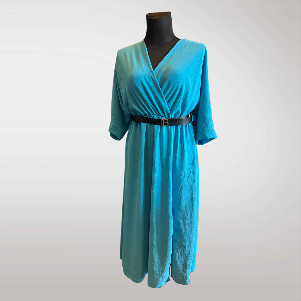Midi Wrap Dress with Belt for Summer 