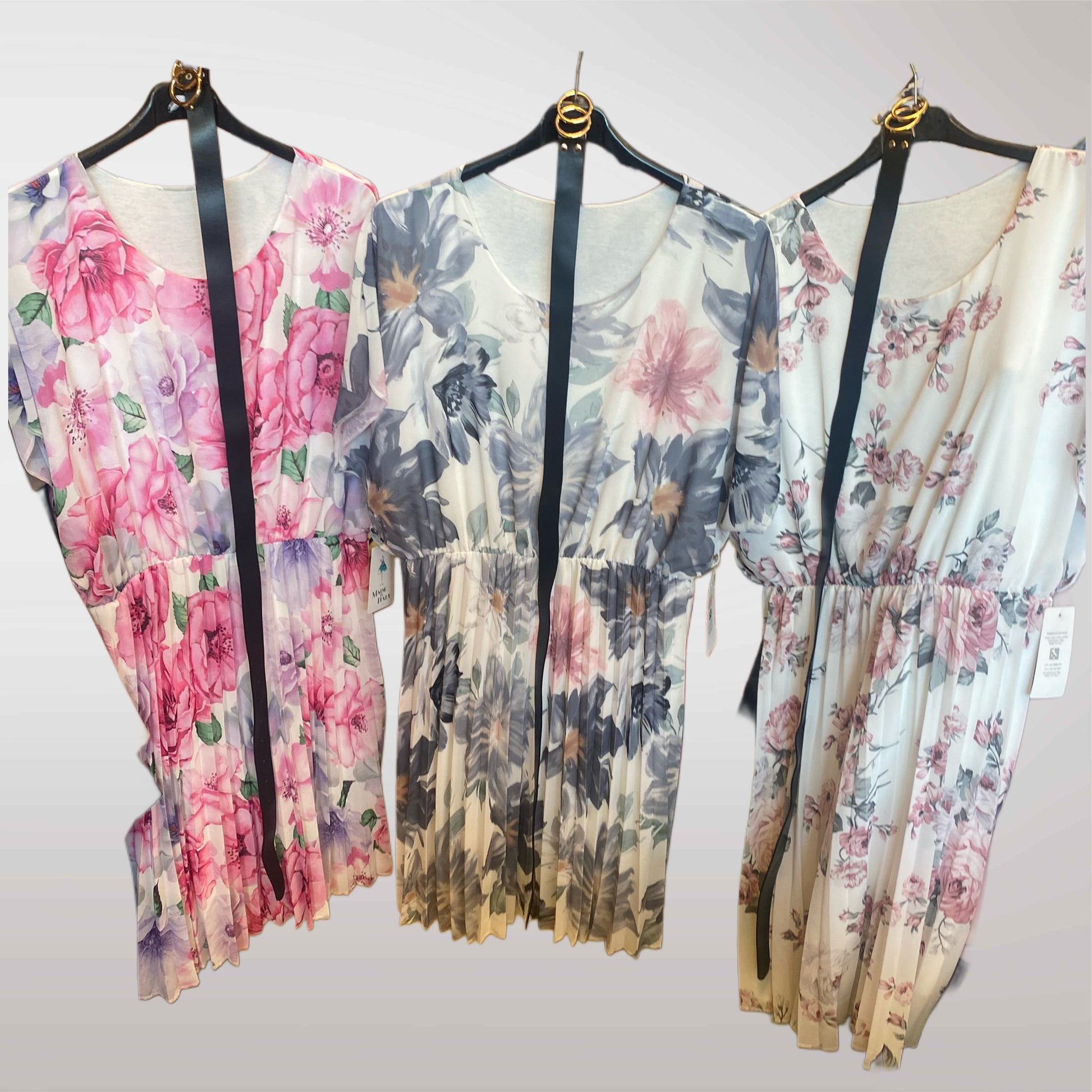 Floral Dress with Pleated Bottom