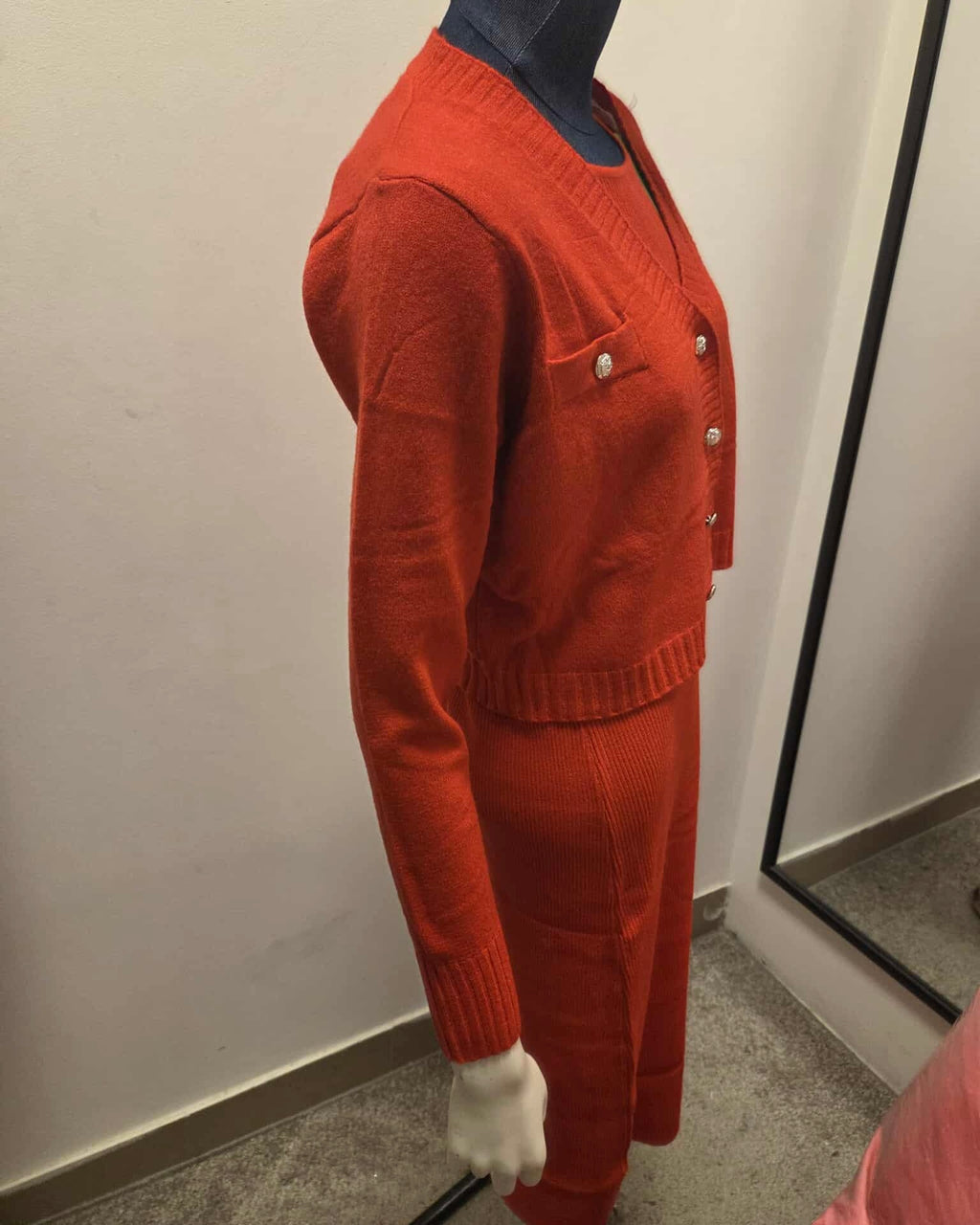 Zimowy Komplet Dzianinowy Sukienka + Sweter