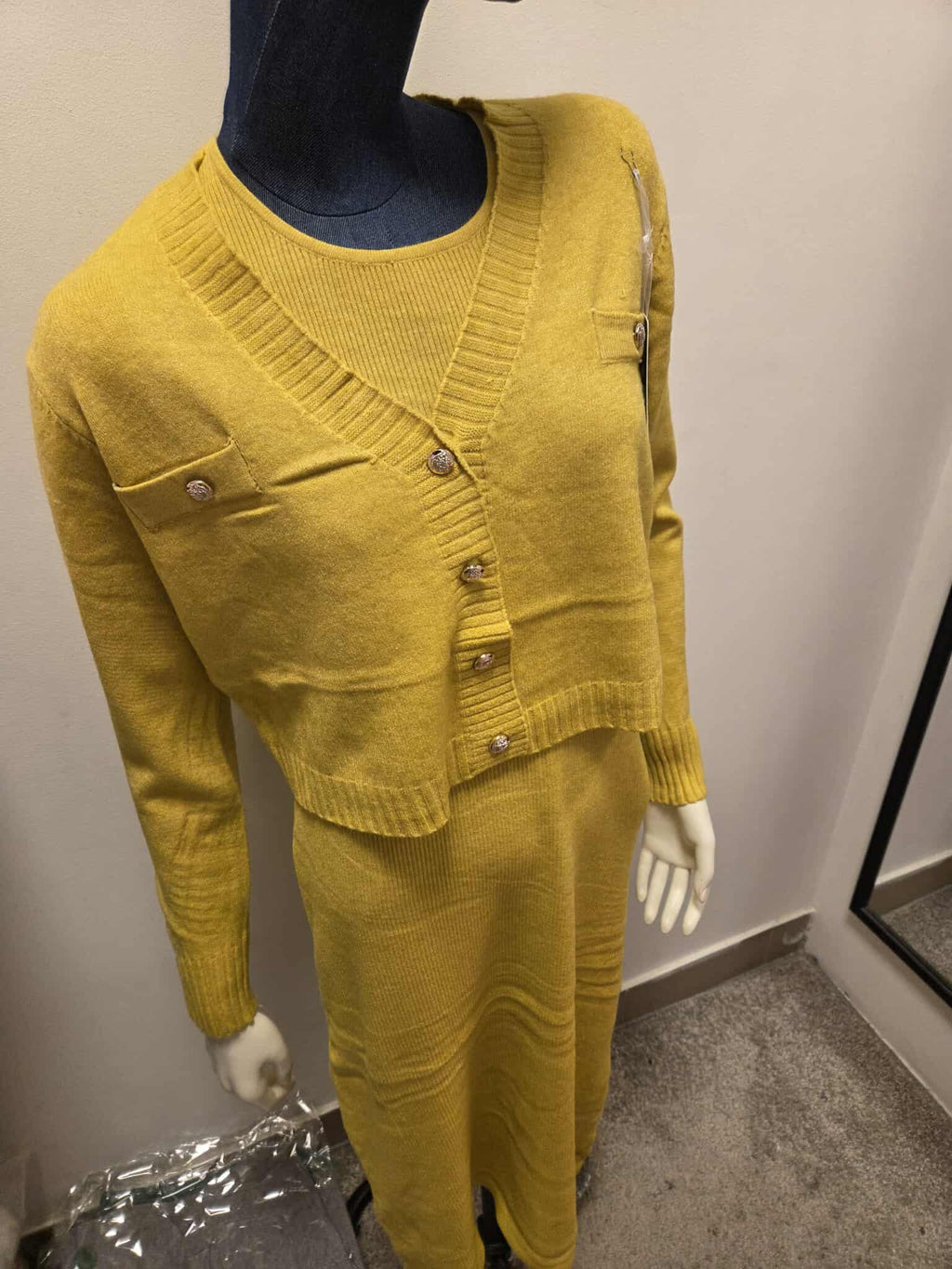 Zimowy Komplet Dzianinowy Sukienka + Sweter