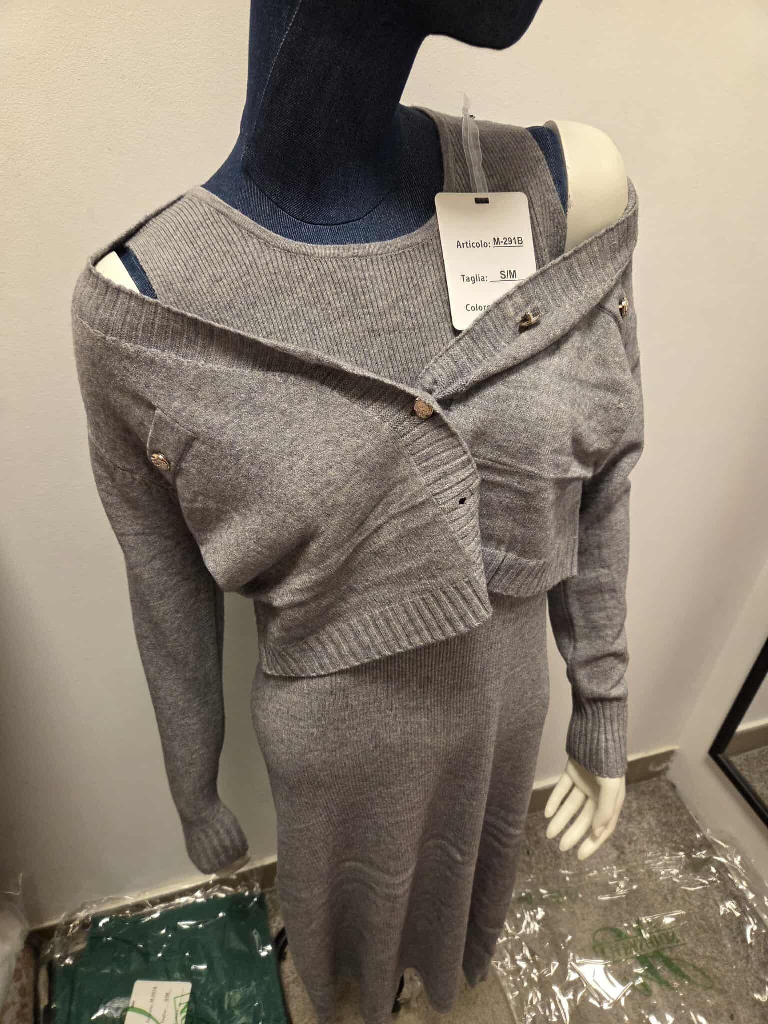 Zimowy Komplet Dzianinowy Sukienka + Sweter