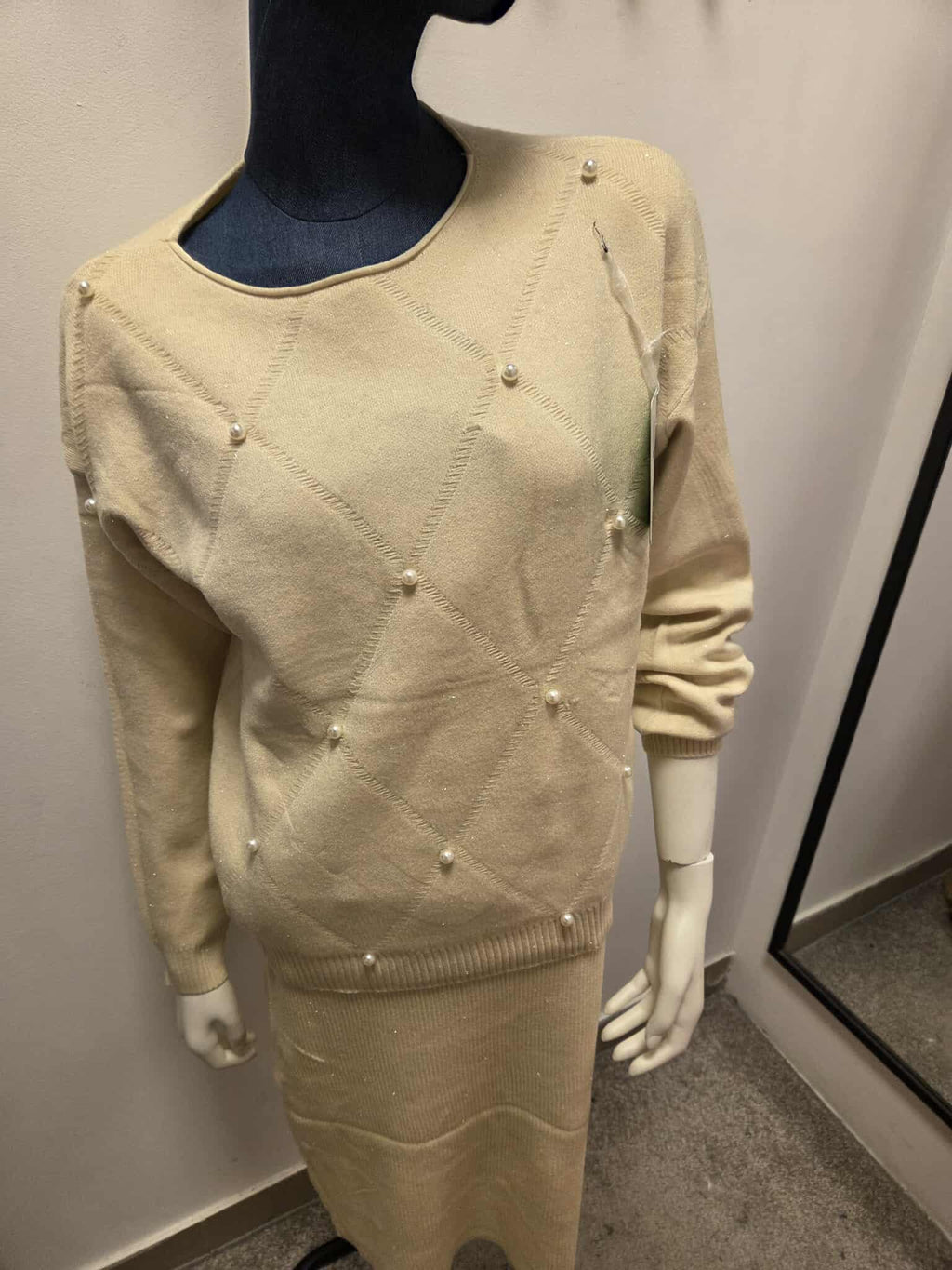 Damski Komplet Swetrowy Sukienka + Sweter