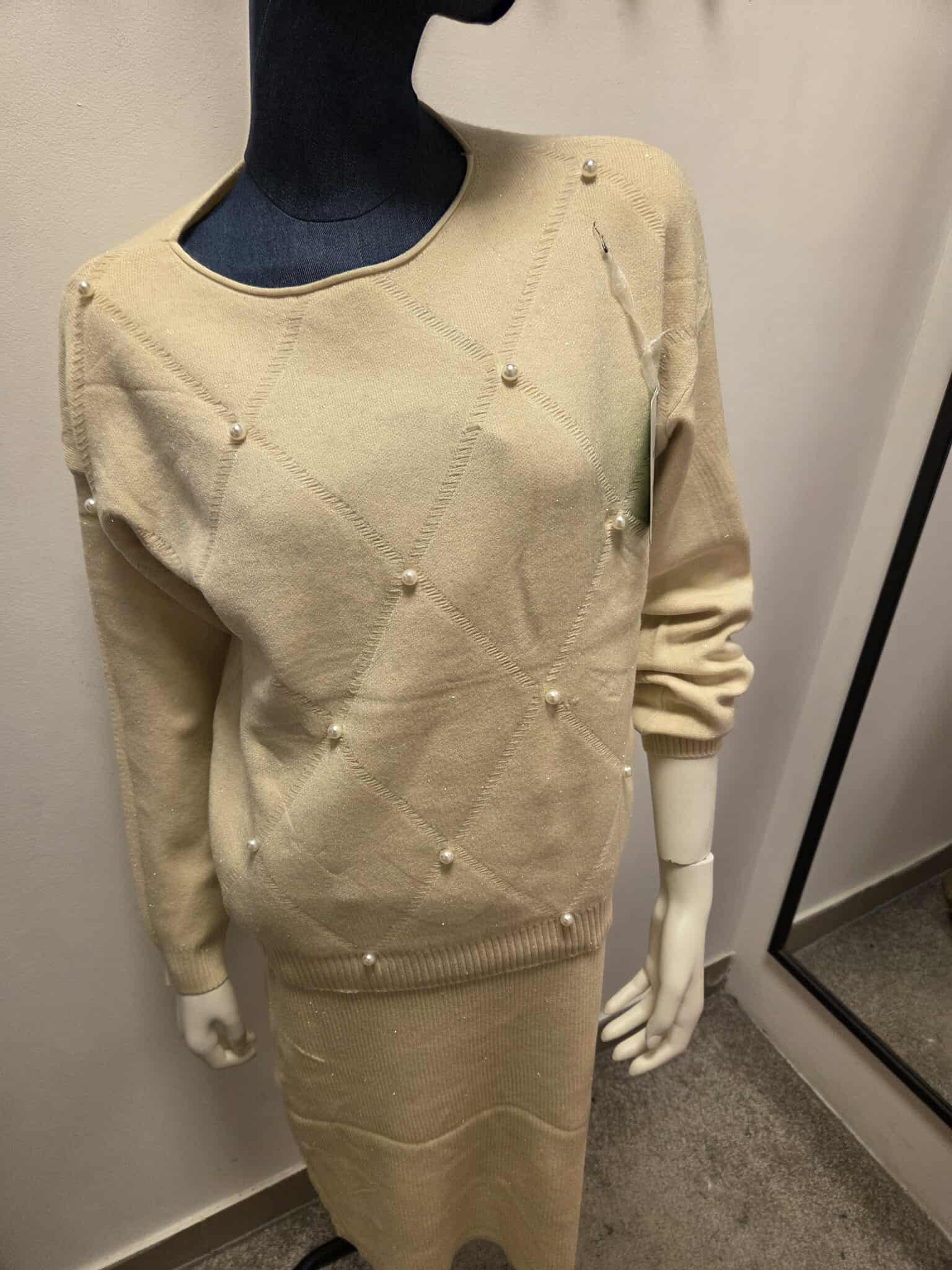 Damski Komplet Swetrowy Sukienka + Sweter