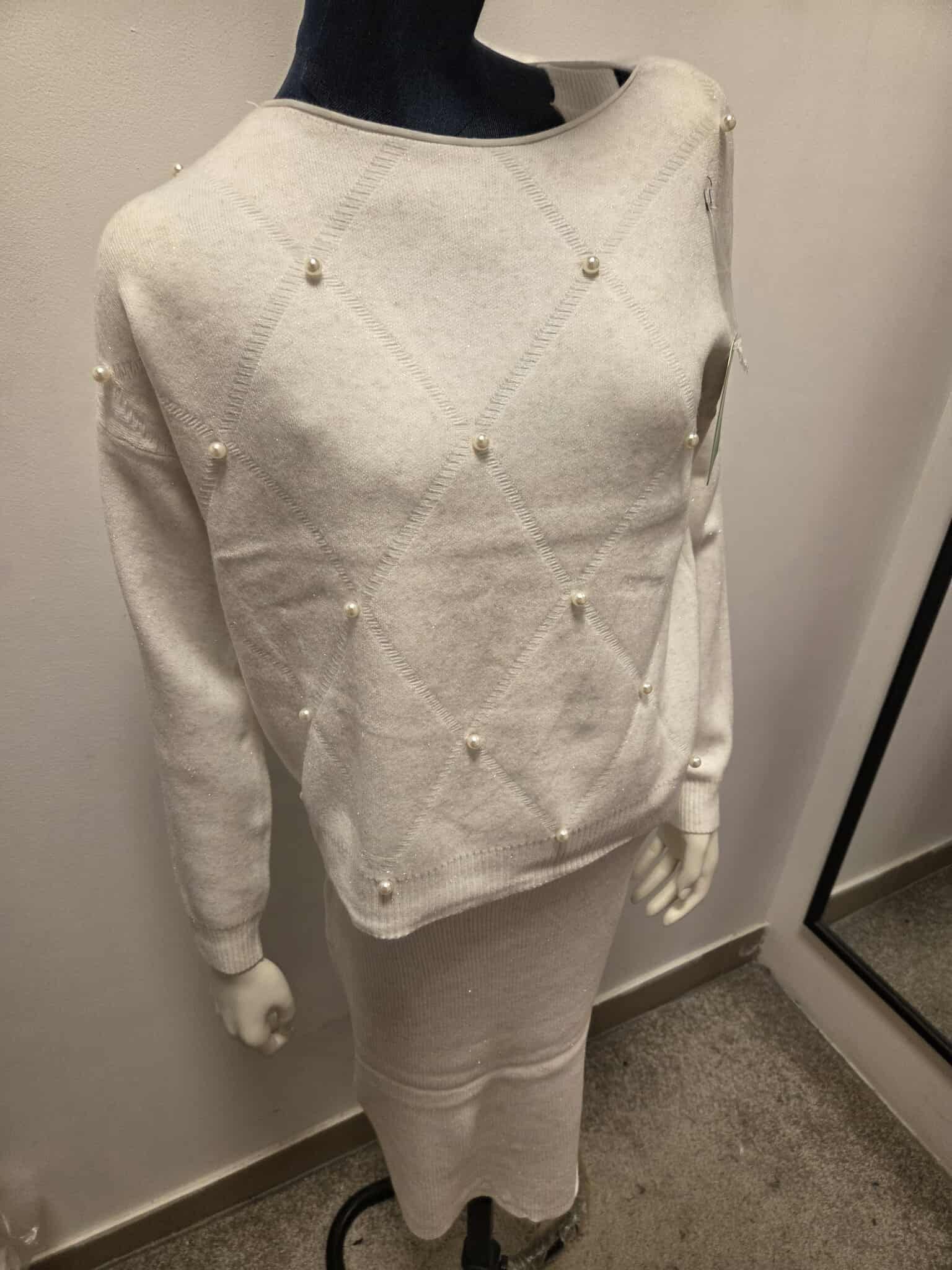 Damski Komplet Swetrowy Sukienka + Sweter