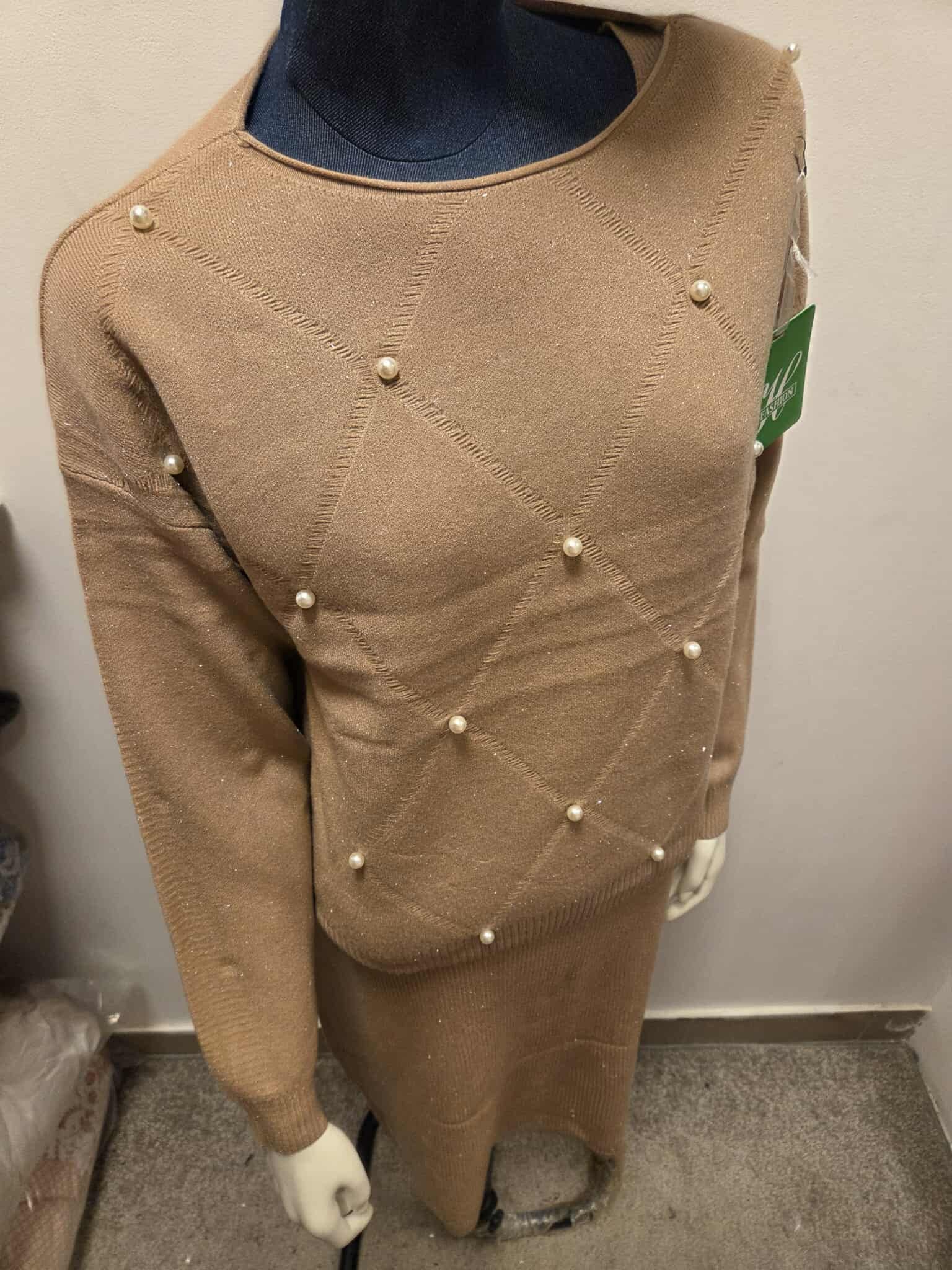 Damski Komplet Swetrowy Sukienka + Sweter