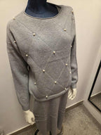 Damski Komplet Swetrowy Sukienka + Sweter