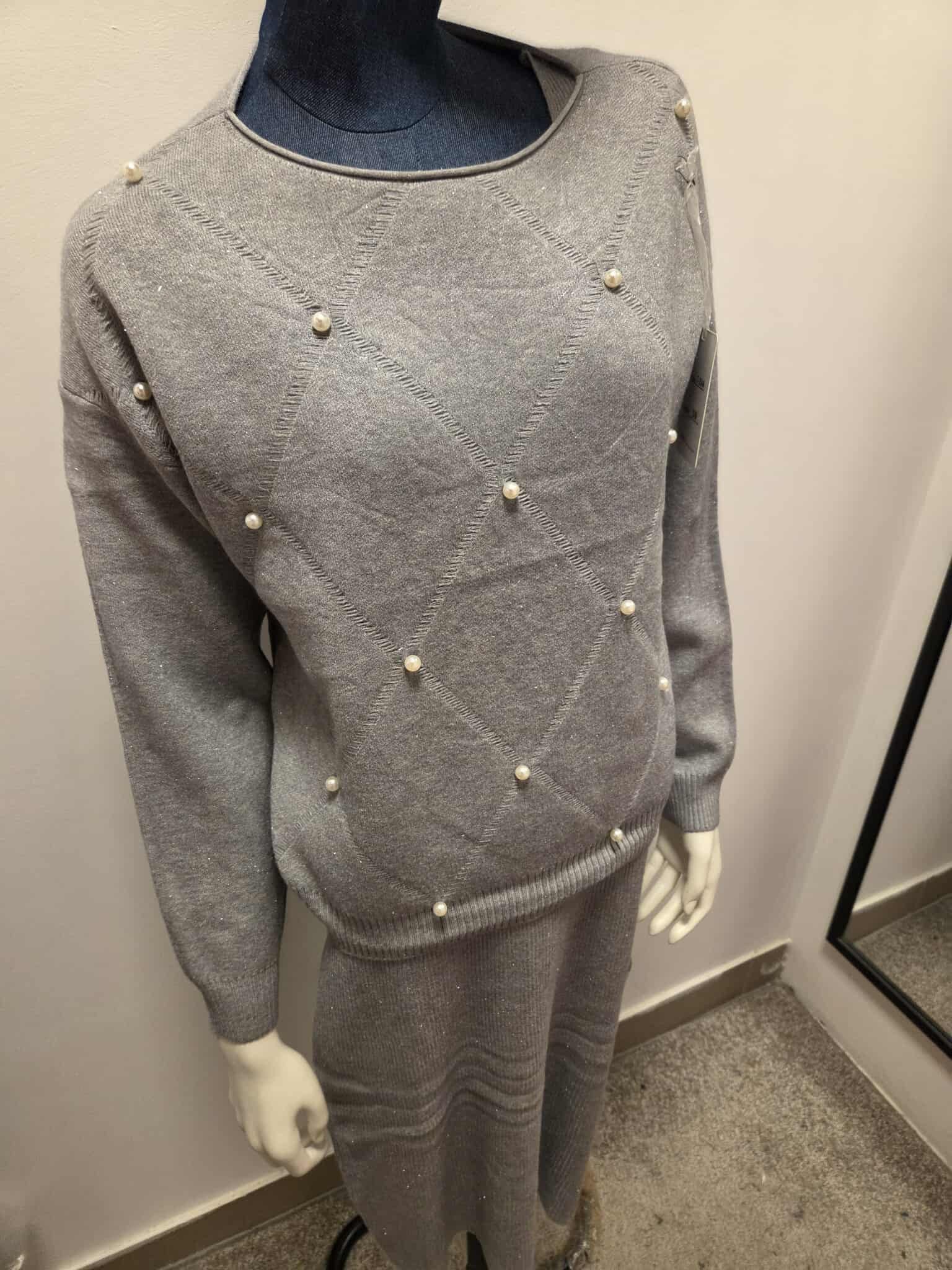 Damski Komplet Swetrowy Sukienka + Sweter