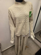 Damski komplet swetrowy z półgolfem: sweter + spodnie