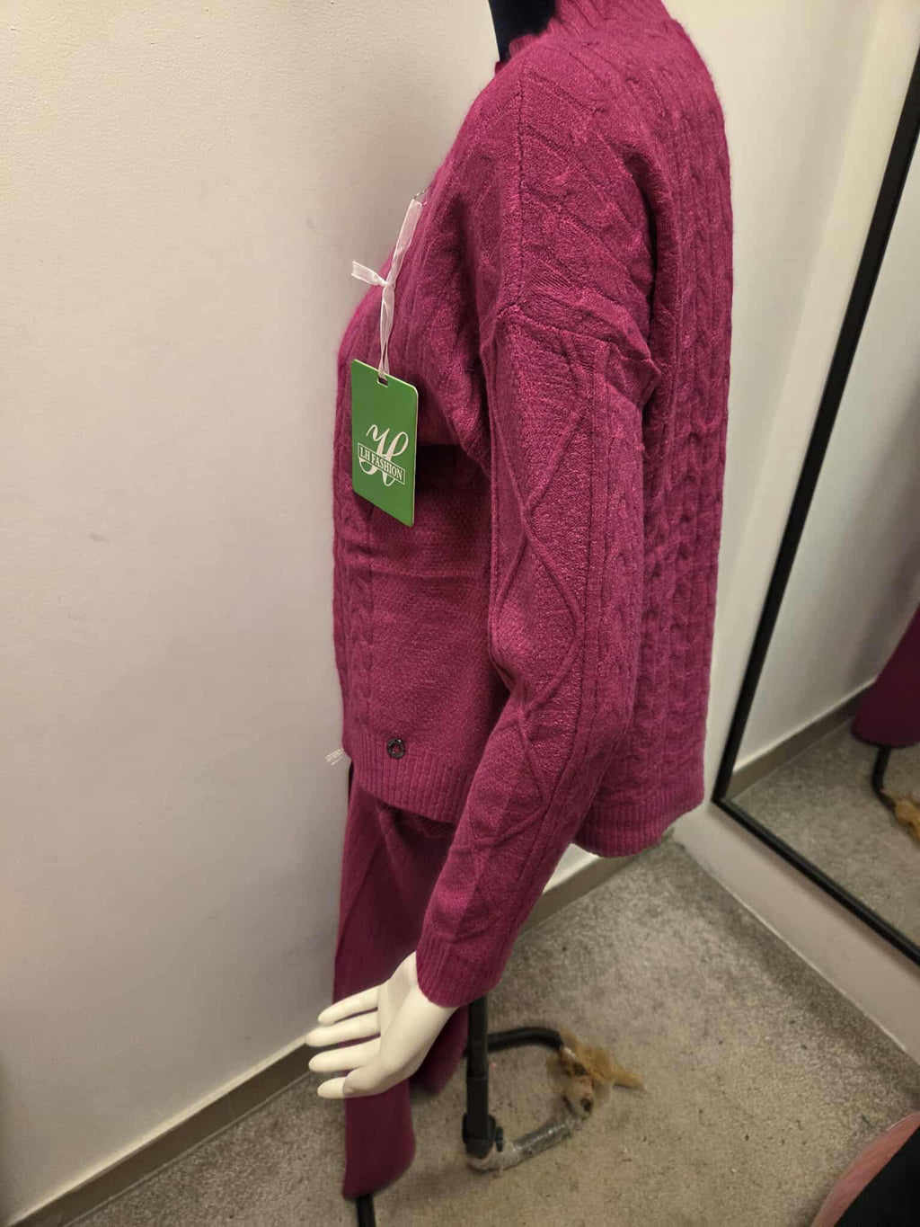 Damski komplet swetrowy z półgolfem: sweter + spodnie