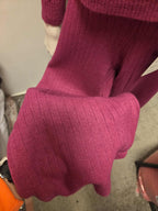 Damski komplet swetrowy z półgolfem: sweter + spodnie