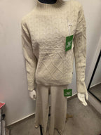 Damski komplet swetrowy z półgolfem: sweter + spodnie